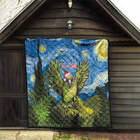 Personalised Jumping Kakapo Christmas Quilt New Zealand Fern - Starry Night Style LT14 - Polynesian Pride