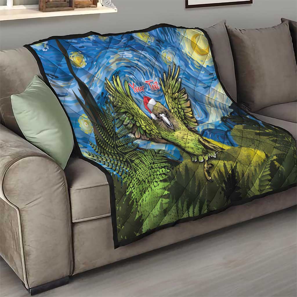 Personalised Jumping Kakapo Christmas Quilt New Zealand Fern - Starry Night Style LT14 - Polynesian Pride