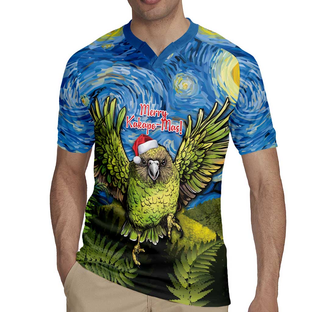 Personalised Jumping Kakapo Christmas Rugby Jersey New Zealand Fern - Starry Night Style LT14 - Polynesian Pride