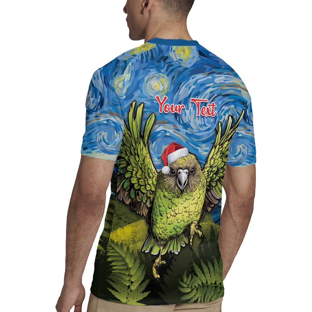Personalised Jumping Kakapo Christmas Rugby Jersey New Zealand Fern - Starry Night Style LT14 - Polynesian Pride
