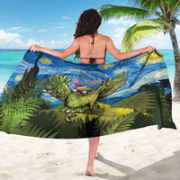 Personalised Jumping Kakapo Christmas Sarong New Zealand Fern - Starry Night Style LT14 - Polynesian Pride