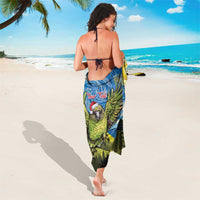 Personalised Jumping Kakapo Christmas Sarong New Zealand Fern - Starry Night Style LT14 - Polynesian Pride