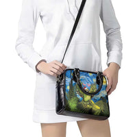 Personalised Jumping Kakapo Christmas Shoulder Handbag New Zealand Fern - Starry Night Style LT14 - Polynesian Pride