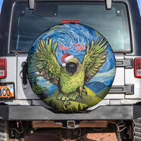 Personalised Jumping Kakapo Christmas Spare Tire Cover New Zealand Fern - Starry Night Style LT14 Green - Polynesian Pride