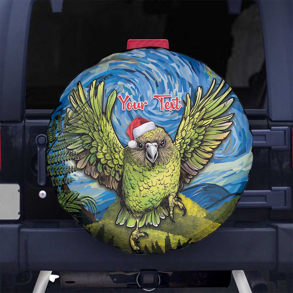 Personalised Jumping Kakapo Christmas Spare Tire Cover New Zealand Fern - Starry Night Style LT14 - Polynesian Pride