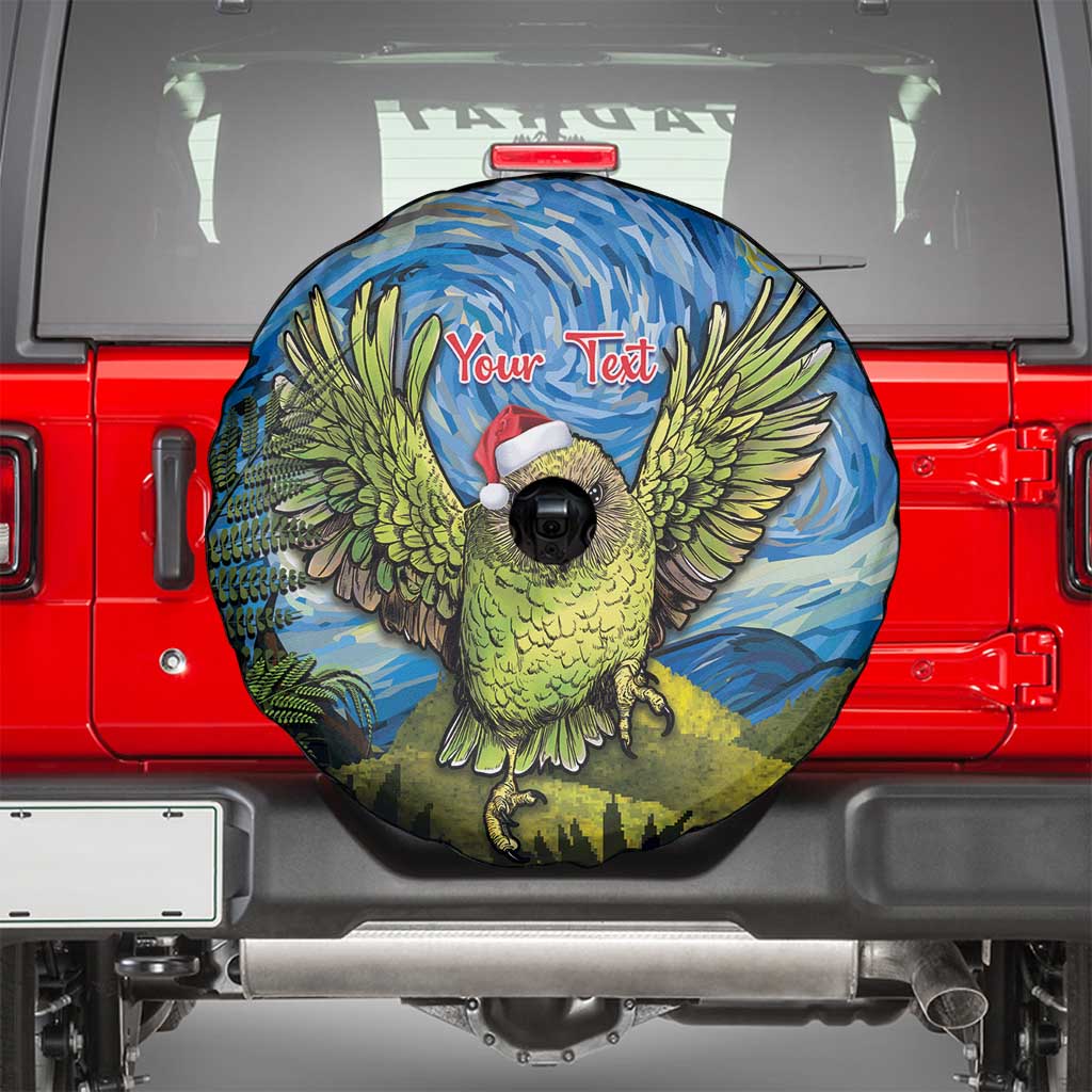 Personalised Jumping Kakapo Christmas Spare Tire Cover New Zealand Fern - Starry Night Style LT14 - Polynesian Pride