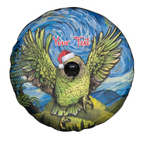Personalised Jumping Kakapo Christmas Spare Tire Cover New Zealand Fern - Starry Night Style LT14 - Polynesian Pride