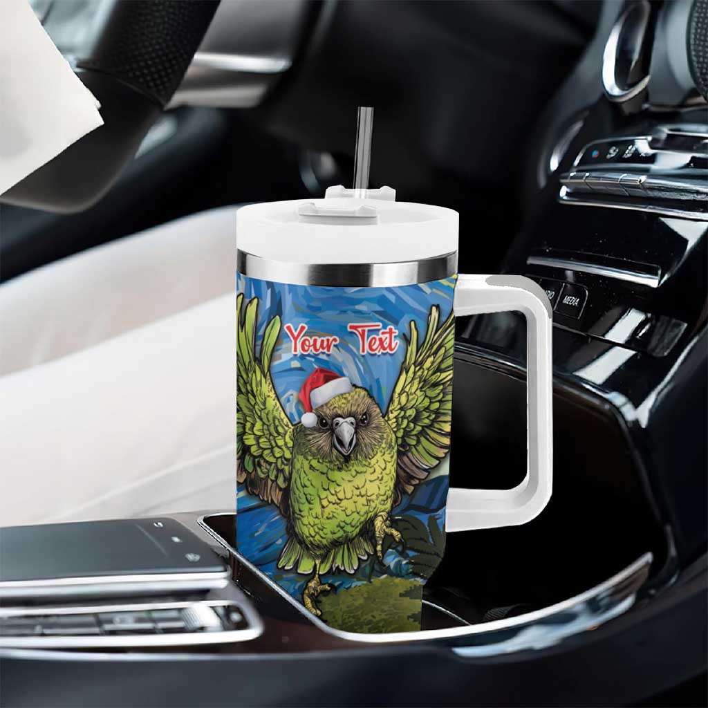 Personalised Jumping Kakapo Christmas Tumbler With Handle New Zealand Fern - Starry Night Style LT14 - Polynesian Pride