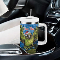 Personalised Jumping Kakapo Christmas Tumbler With Handle New Zealand Fern - Starry Night Style LT14 - Polynesian Pride