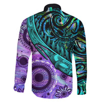New Zealand Paua Shell With Australia Opal Unique Combine Family Matching Short Sleeve Bodycon Dress and Hawaiian Shirt LT14 - Polynesian Pride