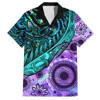 New Zealand Paua Shell With Australia Opal Unique Combine Family Matching Summer Maxi Dress and Hawaiian Shirt LT14 Dad's Shirt - Short Sleeve Green - Polynesian Pride