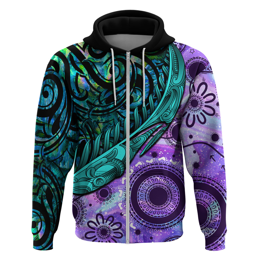 New Zealand Paua Shell With Australia Opal Unique Combine Hoodie LT14 - Polynesian Pride