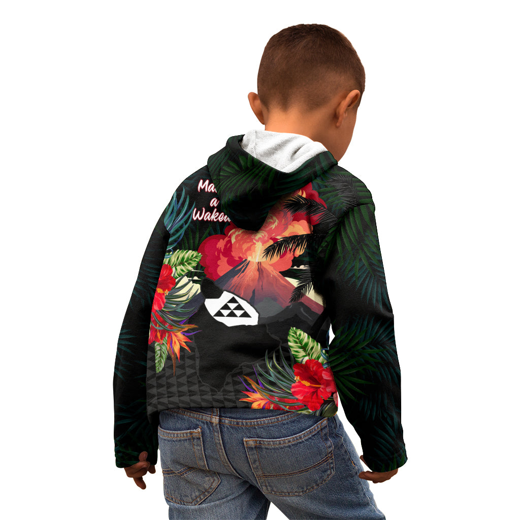 Hawaii Mauna Kea Kid Hoodie White Mountain With Nene Tropical Vibes LT14 - Polynesian Pride