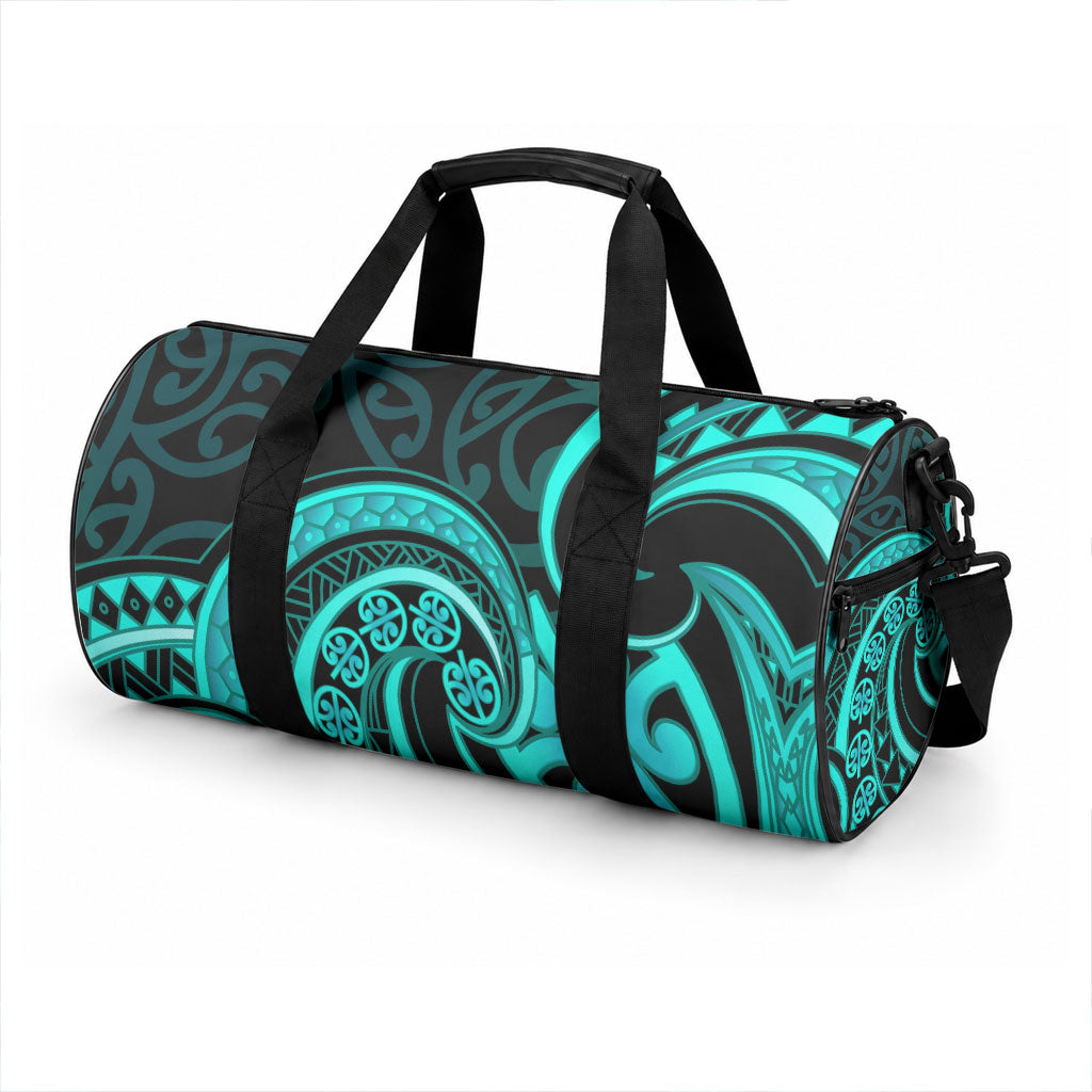 Turquoise New Zealand Mangopare Duffle Bag Aotearoa Maori Koru Style