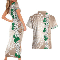 Cook Islands Tiare Maori With Conch Shell Couples Matching Short Sleeve Bodycon Dress and Hawaiian Shirt 2025 Pasifika Polynesian Tattoo LT14 - Polynesian Pride