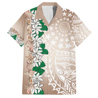 Cook Islands Tiare Maori With Conch Shell Family Matching Off The Shoulder Long Sleeve Dress and Hawaiian Shirt 2025 Pasifika Polynesian Tattoo LT14 Dad's Shirt - Short Sleeve Brown - Polynesian Pride