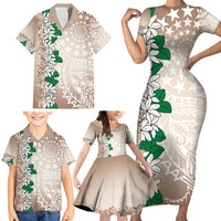 Cook Islands Tiare Maori With Conch Shell Family Matching Short Sleeve Bodycon Dress and Hawaiian Shirt 2025 Pasifika Polynesian Tattoo LT14 - Polynesian Pride