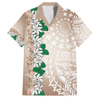 Cook Islands Tiare Maori With Conch Shell Family Matching Tank Maxi Dress and Hawaiian Shirt 2025 Pasifika Polynesian Tattoo LT14 Dad's Shirt - Short Sleeve Brown - Polynesian Pride