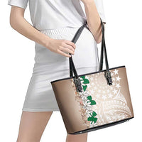 Cook Islands Tiare Maori With Conch Shell Leather Tote Bag 2025 Pasifika Polynesian Tattoo LT14 - Polynesian Pride