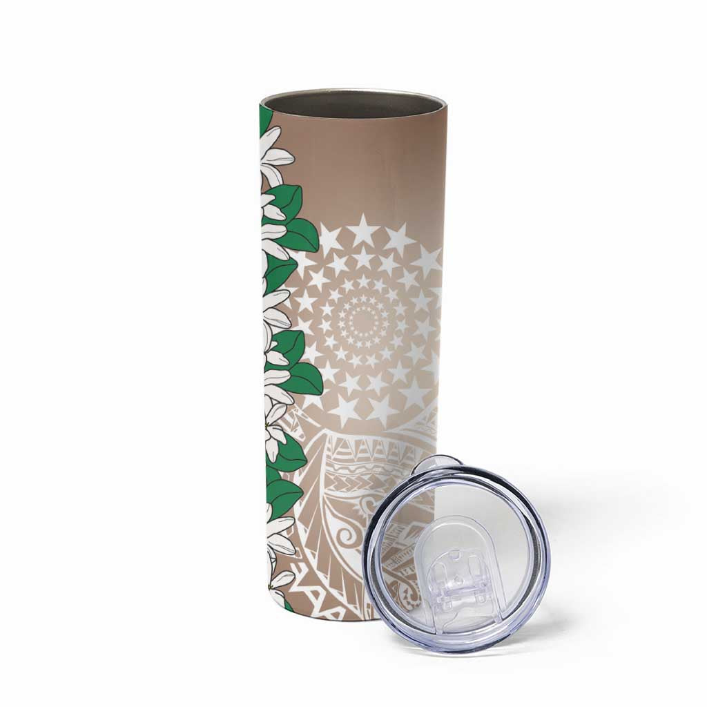 Cook Islands Tiare Maori With Conch Shell Skinny Tumbler 2025 Pasifika Polynesian Tattoo LT14 - Polynesian Pride