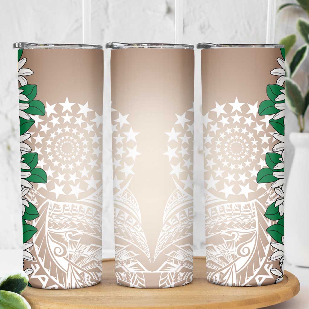 Cook Islands Tiare Maori With Conch Shell Skinny Tumbler 2025 Pasifika Polynesian Tattoo LT14 - Polynesian Pride