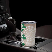 Cook Islands Tiare Maori With Conch Shell Tumbler Cup 2025 Pasifika Polynesian Tattoo