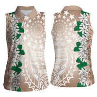 Cook Islands Tiare Maori With Conch Shell Women Sleeveless Polo Shirt 2025 Pasifika Polynesian Tattoo LT14 - Polynesian Pride