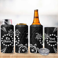 Kia Orana Cook Islands 4 in 1 Can Cooler Tumbler 2025 Pasifika Polynesian Turtle Black Color LT14 - Polynesian Pride
