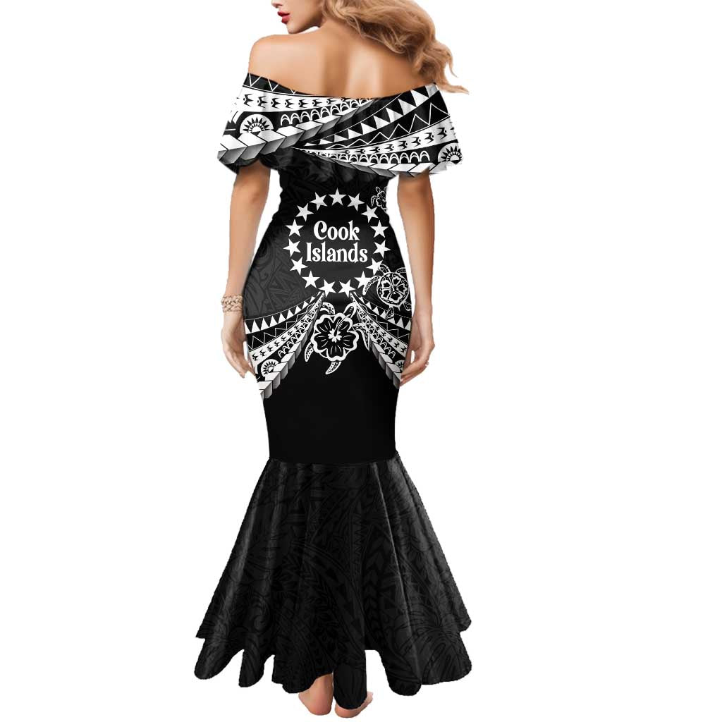 Kia Orana Cook Islands Family Matching Mermaid Dress and Hawaiian Shirt 2025 Pasifika Polynesian Turtle Black Color LT14 - Polynesian Pride
