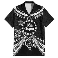 Kia Orana Cook Islands Family Matching Tank Maxi Dress and Hawaiian Shirt 2025 Pasifika Polynesian Turtle Black Color LT14 Dad's Shirt - Short Sleeve Black - Polynesian Pride