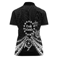 Kia Orana Cook Islands Women Polo Shirt 2025 Pasifika Polynesian Turtle Black Color LT14 - Polynesian Pride