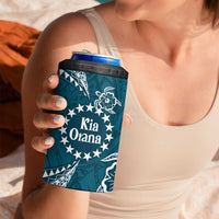 Kia Orana Cook Islands 4 in 1 Can Cooler Tumbler Polynesian Turtle Crowberry Blue Color LT14 - Polynesian Pride