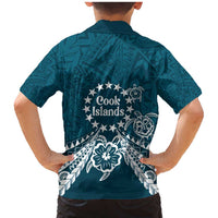 Kia Orana Cook Islands Family Matching Mermaid Dress and Hawaiian Shirt Polynesian Turtle Crowberry Blue Color LT14 - Polynesian Pride