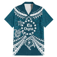 Kia Orana Cook Islands Family Matching Mermaid Dress and Hawaiian Shirt Polynesian Turtle Crowberry Blue Color LT14 Dad's Shirt - Short Sleeve Crowberry Blue - Polynesian Pride