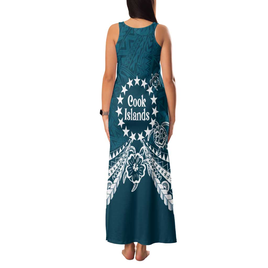 Kia Orana Cook Islands Family Matching Tank Maxi Dress and Hawaiian Shirt Polynesian Turtle Crowberry Blue Color LT14 - Polynesian Pride