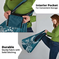 Kia Orana Cook Islands Grocery Bag Polynesian Turtle Crowberry Blue Color