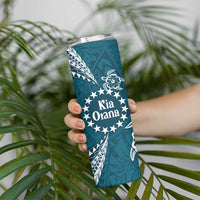 Kia Orana Cook Islands Skinny Tumbler Polynesian Turtle Crowberry Blue Color LT14 - Polynesian Pride