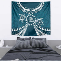 Kia Orana Cook Islands Tapestry Polynesian Turtle Crowberry Blue Color LT14 - Polynesian Pride