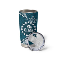 Kia Orana Cook Islands Tumbler Cup Polynesian Turtle Crowberry Blue Color LT14 - Polynesian Pride