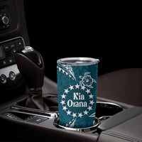 Kia Orana Cook Islands Tumbler Cup Polynesian Turtle Crowberry Blue Color LT14 - Polynesian Pride