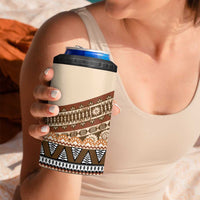 Bula Fiji 4 in 1 Can Cooler Tumbler 2025 Pasifika Traditional Fijian Masi LT14 - Polynesian Pride