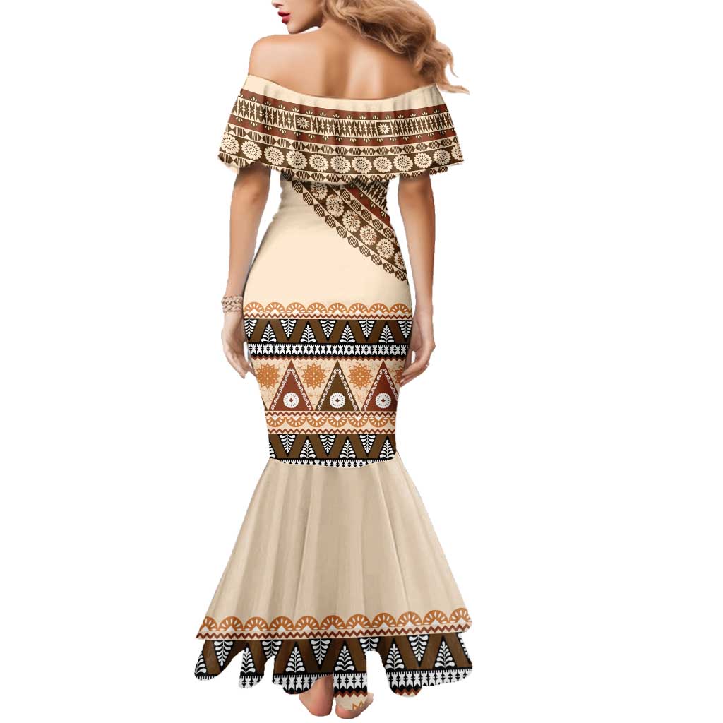 Bula Fiji Family Matching Mermaid Dress and Hawaiian Shirt 2025 Pasifika Traditional Fijian Masi LT14 - Polynesian Pride
