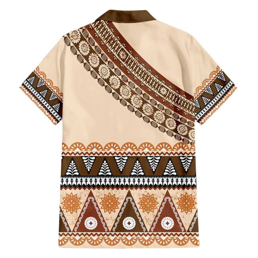 Bula Fiji Family Matching Off Shoulder Maxi Dress and Hawaiian Shirt 2025 Pasifika Traditional Fijian Masi LT14 - Polynesian Pride