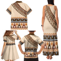 Bula Fiji Family Matching Tank Maxi Dress and Hawaiian Shirt 2025 Pasifika Traditional Fijian Masi LT14 - Polynesian Pride