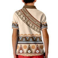 Bula Fiji Kid Polo Shirt 2025 Pasifika Traditional Fijian Masi LT14 - Polynesian Pride