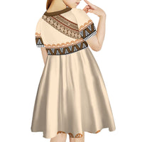 Bula Fiji Kid Short Sleeve Dress 2025 Pasifika Traditional Fijian Masi LT14 - Polynesian Pride