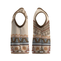 Bula Fiji Christmas Knitted V-Neck Vest 2025 Pasifika Traditional Fijian Masi LT14 - Polynesian Pride