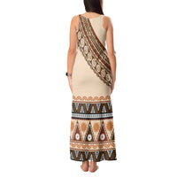 Bula Fiji Tank Maxi Dress 2025 Pasifika Traditional Fijian Masi LT14 - Polynesian Pride