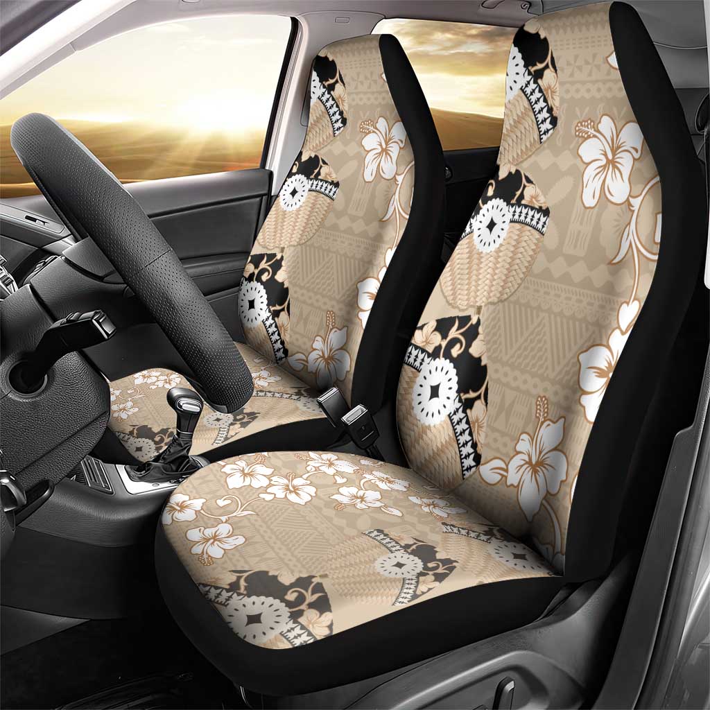 Bula Fiji Iri Buli Car Seat Cover Woven Fan With Fijian Tapa LT14 - Polynesian Pride