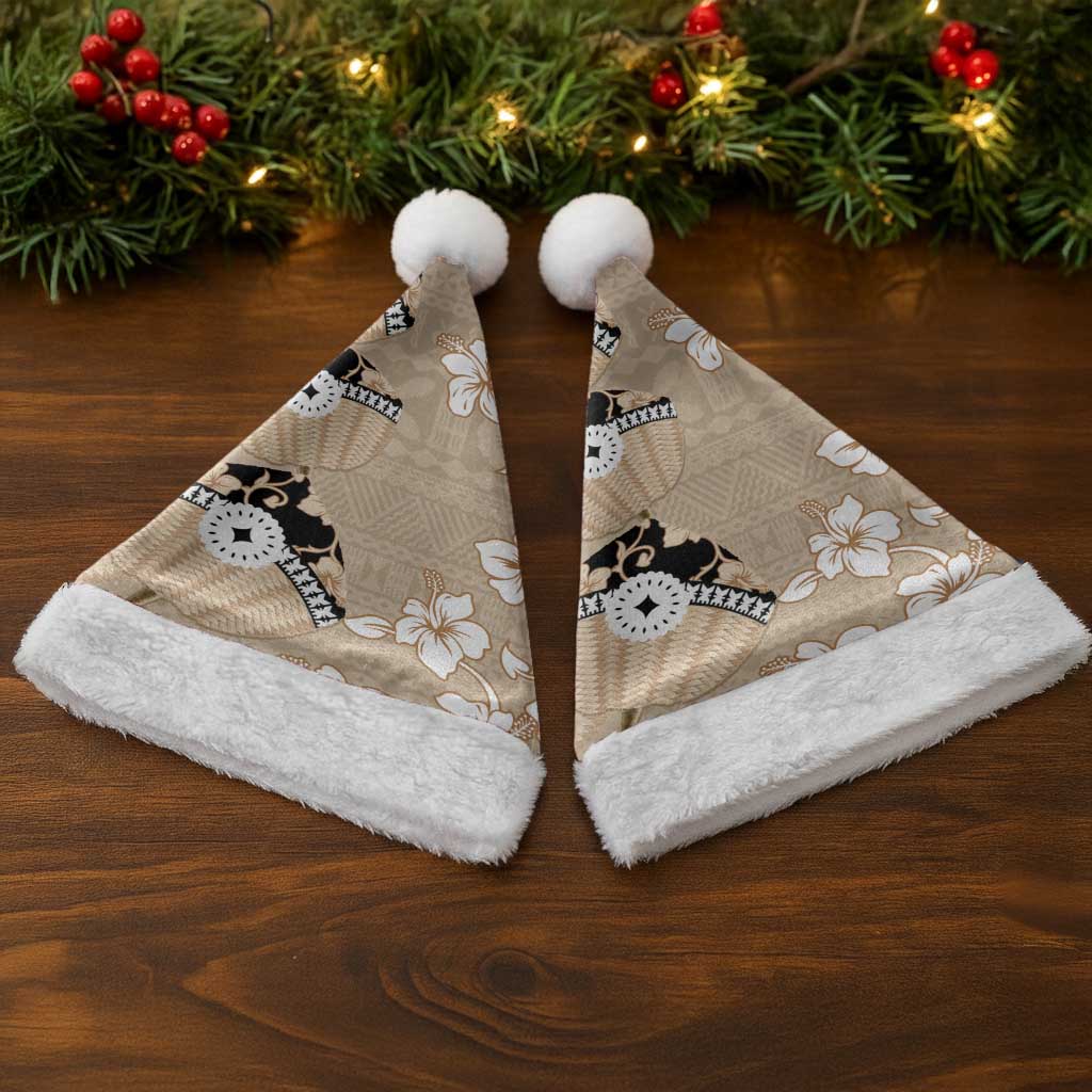 Bula Fiji Iri Buli Christmas Santa Hat Woven Fan With Fijian Tapa LT14 - Polynesian Pride